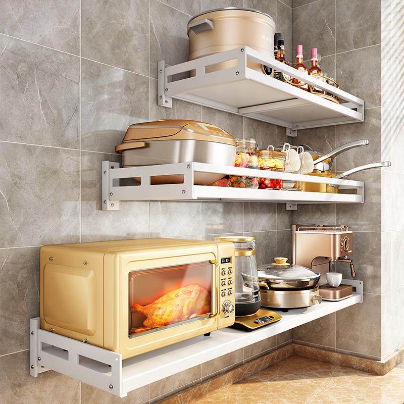 71TX厨房微波炉置物架壁挂免打孔家用多功能墙上挂件调料支架烤箱,淘宝优惠券,粉丝福利购,淘宝优惠卷