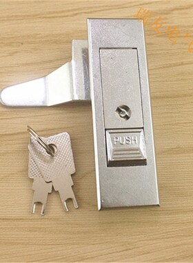 MS603电箱锁 配电柜门锁 转舌锁 红色按钮平面锁 机箱机柜锁 弯片