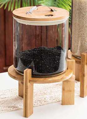 高硼硅玻璃米桶大号防虫防潮带底座手动式阀门开关防蛀家用带盖