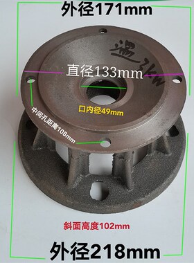 污水泵蜗壳泵头泵底叶轮铸铁无堵塞出水泵头2.2-3KW污水泵配件