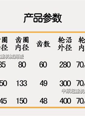 单梁起重机行车配件 400行车轮齿圈 LD400轮用平面齿圈