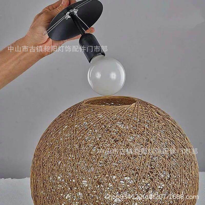 创意麻绳装饰餐吊灯藤艺吊灯复古灯圆球麻球吊灯手工麻腾麻球吊灯,淘宝优惠券,粉丝福利购,淘宝优惠卷