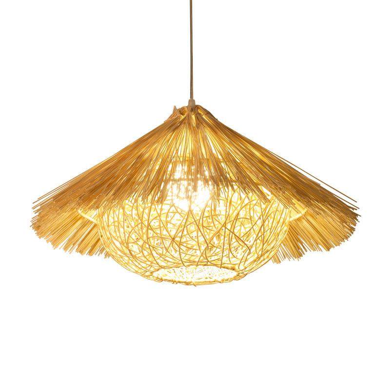 复古藤编草帽吊灯藤艺圆形鸟巢中式田园饭店餐厅农家乐民宿草帽灯,淘宝优惠券,粉丝福利购,淘宝优惠卷