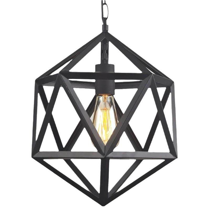 loft工业风不规则六面体铁艺吊灯复古怀旧餐厅吧台个性创意过道灯,淘宝优惠券,粉丝福利购,淘宝优惠卷