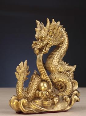杨铜记 铜家居办公室摆件厂家 铜龙 铜龙 龙戏珠 辰龙