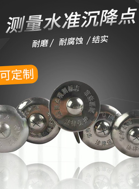 客制铜制测量标点不锈钢水准点标志 适用于GPS测量控制点钢钉沉降