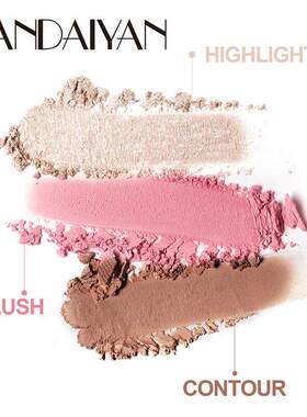 3 Colors All In One Contour Palette 三色修容盘高光腮红眼影