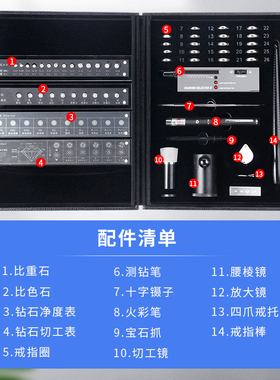 钻戒检测套装 戒指测量棒 戒指圈戒指棒手指大小测量钻石监定工具
