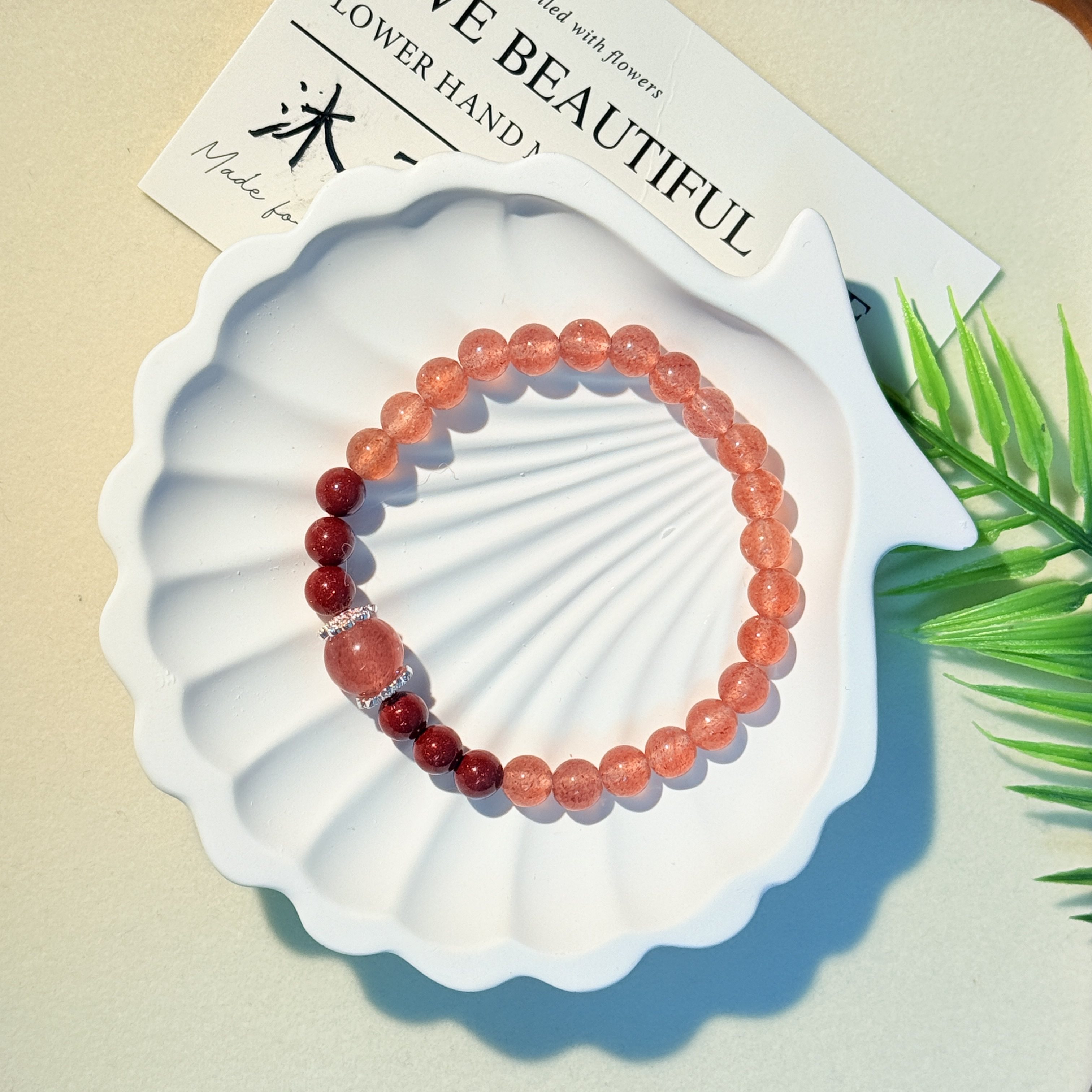 天然草莓晶朱砂招财好运旺桃花人缘女单圈手串手链送女友闺蜜礼物,淘宝优惠券,粉丝福利购,淘宝优惠卷