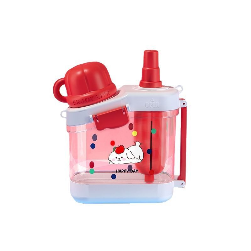 「次日达」户外运动水杯时尚双饮吸管杯水壶创意礼品显眼包手提背,淘宝优惠券,粉丝福利购,淘宝优惠卷