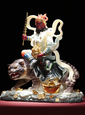 【精雕工艺】赵公明骑虎武财神