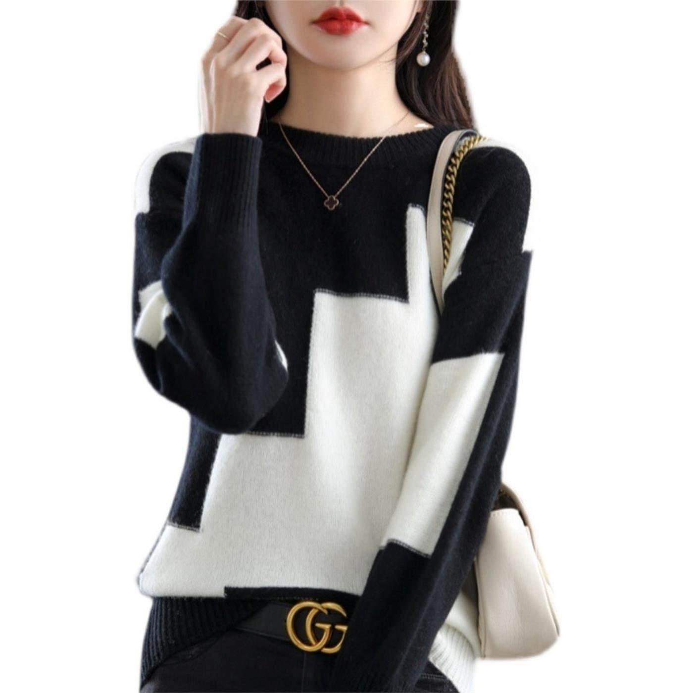 清仓捡漏~专柜撤回大牌秋冬针织上衣外贸女装羊绒衫打底拼色毛衣,淘宝优惠券,粉丝福利购,淘宝优惠卷