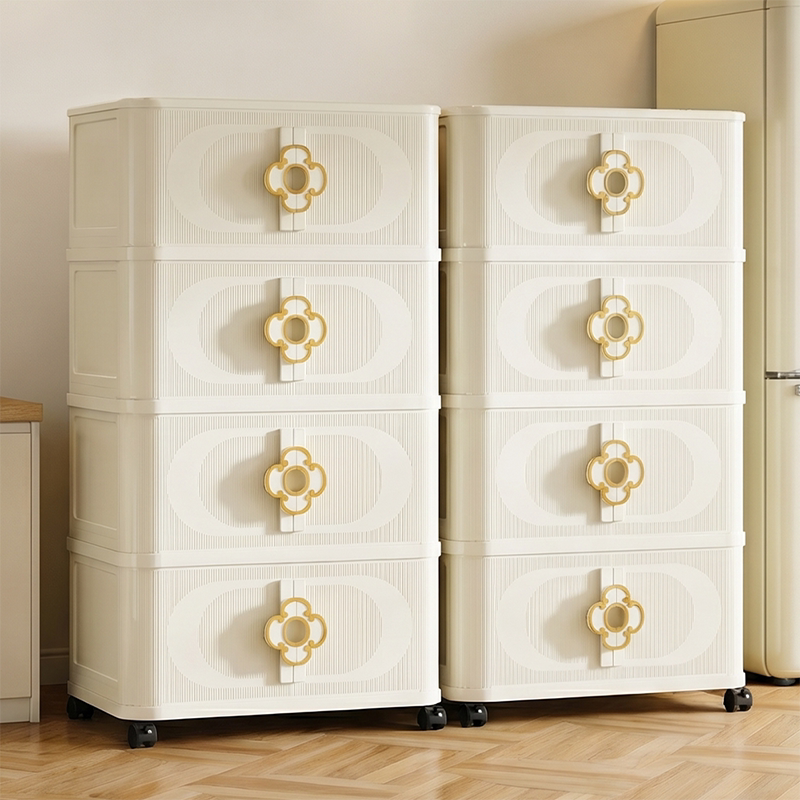 Large capacity clothes thick quilt storage cabinet wheeled wardrobe
