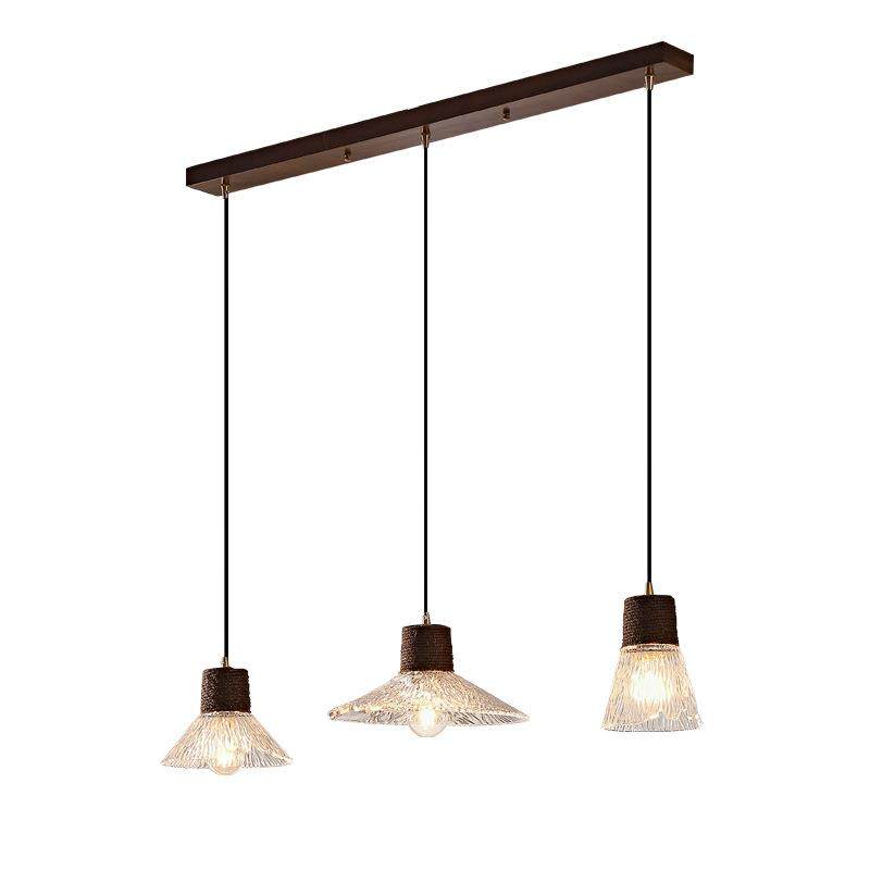 中古风餐厅吊灯复古南洋风吧台岛台橱窗餐桌灯具麻绳玻璃三头吊灯,淘宝优惠券,粉丝福利购,淘宝优惠卷