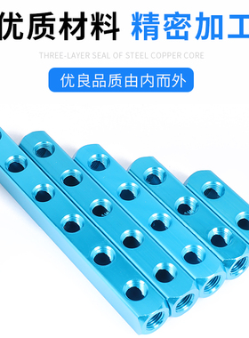气源分气块气动分气排分流排多管路气管接头空压机配件气路分配器