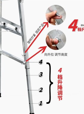 德国进口加厚装修马凳多功能折叠脚手架室内刮腻子马镫便携伸缩工