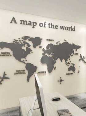 世界欧版欧洲版wordmap trip 3d亚克力立体墙贴