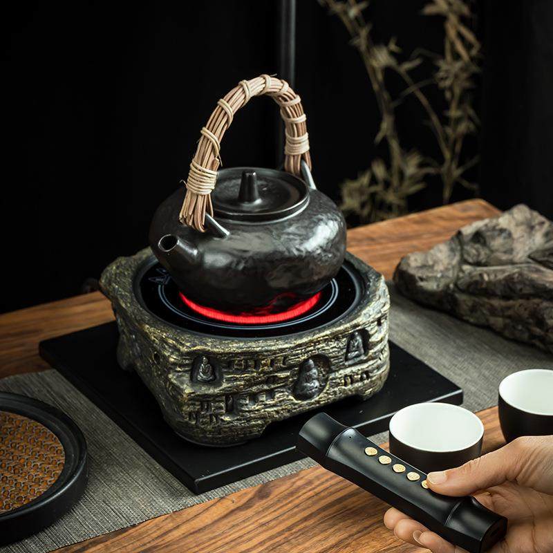 围炉煮茶家用遥控电陶炉煮水煮茶炉小型室内复古居家简约煮茶套装,淘宝优惠券,粉丝福利购,淘宝优惠卷