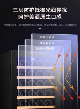志高全铜管风冷无霜红酒展示冰柜
