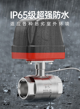 三线两控 304不锈钢电动二通球阀220v12v电动管道水阀出水开关24v