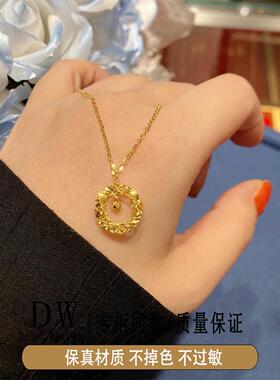 奥特莱斯18K金新品 织梦网项链女莫比乌斯锁骨链情人节礼物送女友