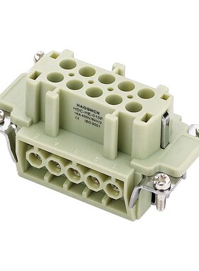 矩形插座HDC-HE-010-M/F 重载连接器10芯16A航空插头热流道接插件