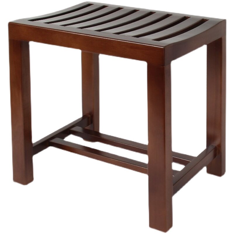 Elderly bath stool, household non-slip bathroom stool, bathroom solid wood stool, shower room anti-corrosion stool, bath chair