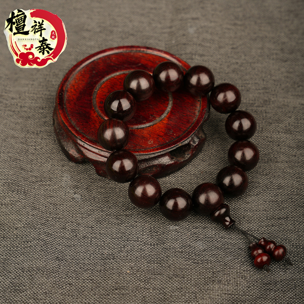 檀祥泰新款上新 印度小叶紫檀手串无金星男女款 文玩手链入门级