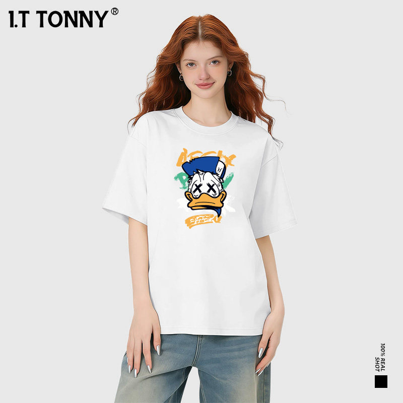 潮牌I.T TONNY个性图案情侣短袖韩系潮流 T 恤男女同款夏季上衣