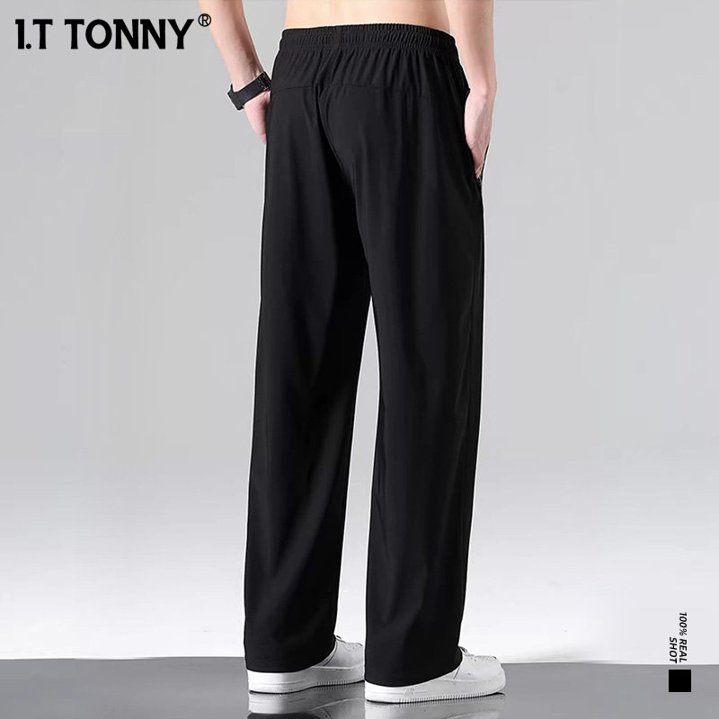 潮牌I.T TONNY上新冰丝速干休闲裤男士薄款直筒长裤凉感运动裤XL