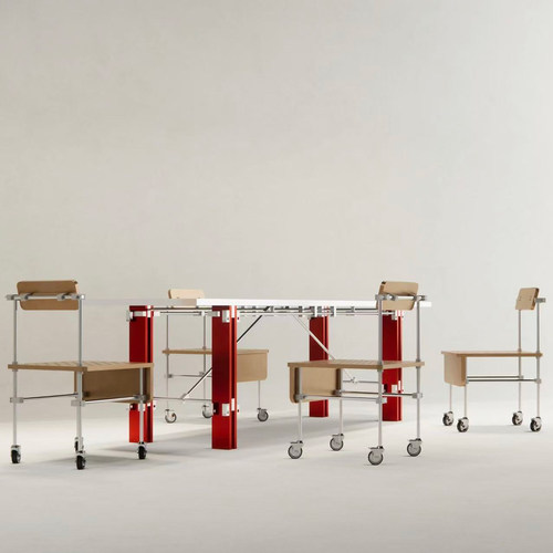 包豪斯办公桌设计师桦木海洋板长桌极简书桌光轴电脑桌长桌工作台 - 图2