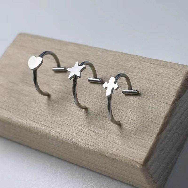 免穿孔唇环不锈钢性感嘴圈五角星十字架爱心唇钉唇圈十字架唇环,淘宝优惠券,粉丝福利购,淘宝优惠卷