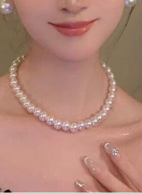 法香千金赫本风珍珠项链女轻奢