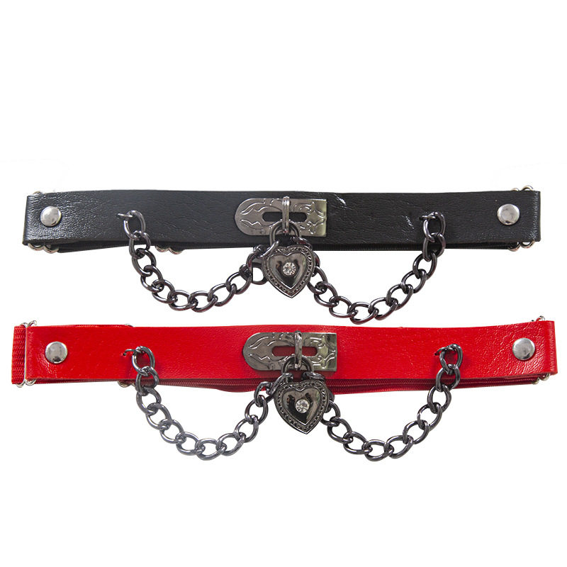 朋克风暗黑系爱心链条腿环性感大腿圈链绑带松紧可调节吊袜带,淘宝优惠券,粉丝福利购,淘宝优惠卷