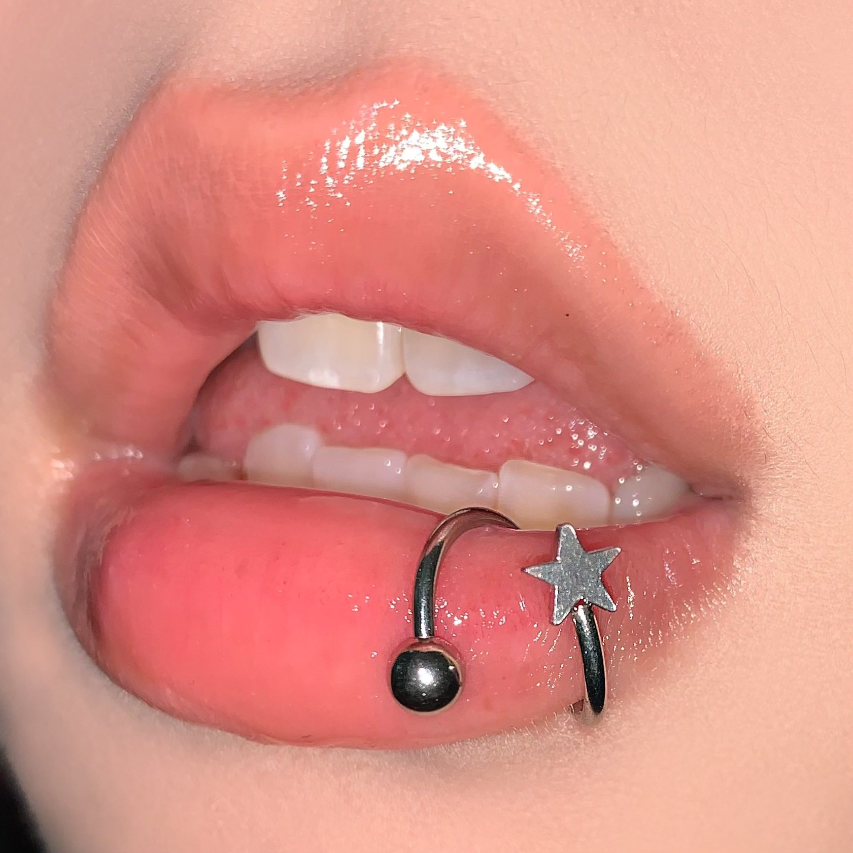 五角星爱心型唇环钢钛外螺纹星星桃心耳骨钉环唇钉辣妹穿刺,淘宝优惠券,粉丝福利购,淘宝优惠卷