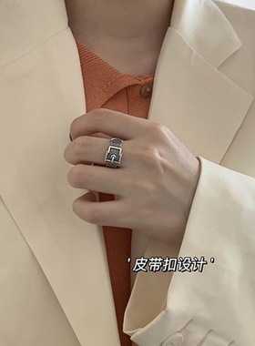 风气质复古时尚皮带扣戒指环开口