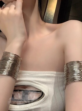 冷淡风朋克开口宽边缠绕手镯女