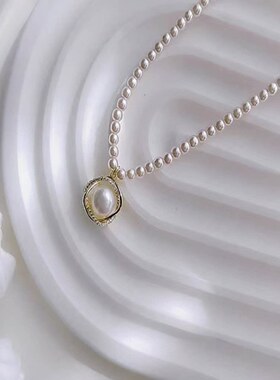 简约珍珠项链女新款轻奢小众百搭