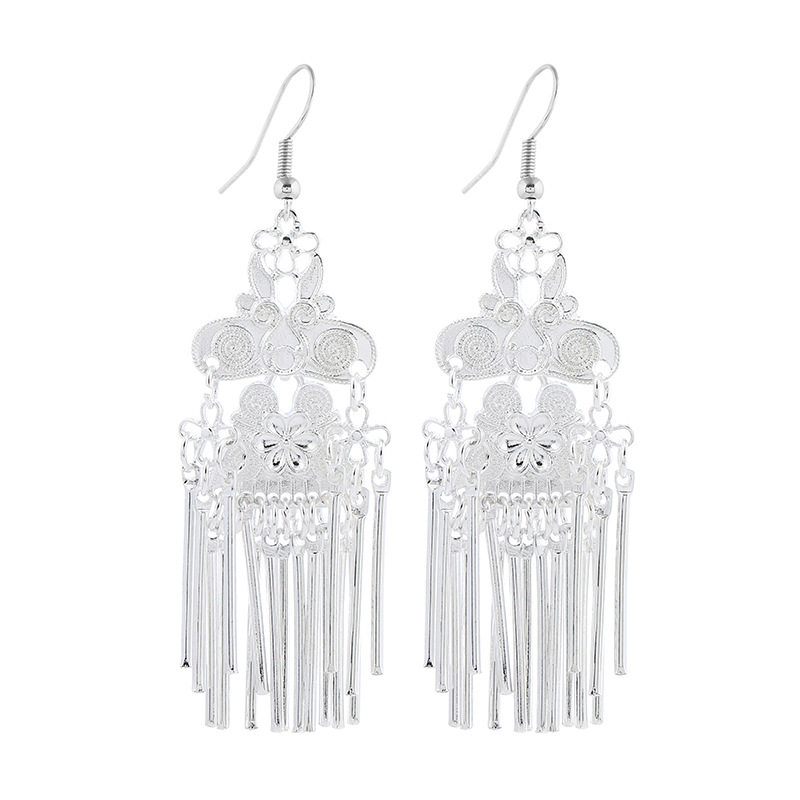 民族风苗银耳环复古异域小众设计长款流苏耳坠中新中式耳饰女,淘宝优惠券,粉丝福利购,淘宝优惠卷