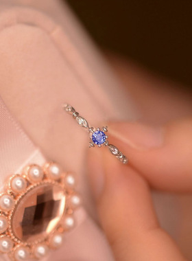 小众设计蓝色锆石日系轻奢转运女