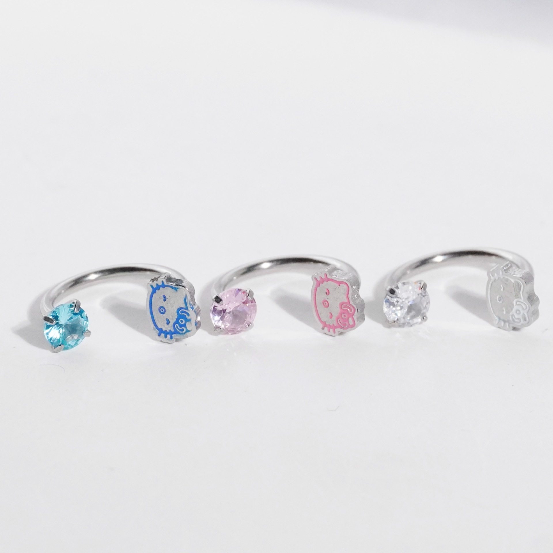 锆石猫唇环内牙马蹄环不锈钢三色滴油耳骨环穿刺饰品,淘宝优惠券,粉丝福利购,淘宝优惠卷