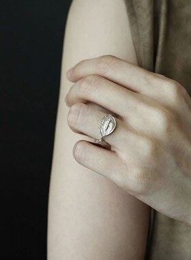 新中式复古织纹925镀银锆石开口