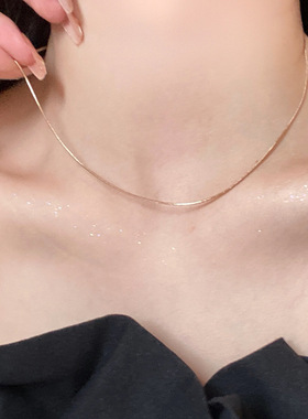 极简主义极细蛇骨链女款钛钢锁骨