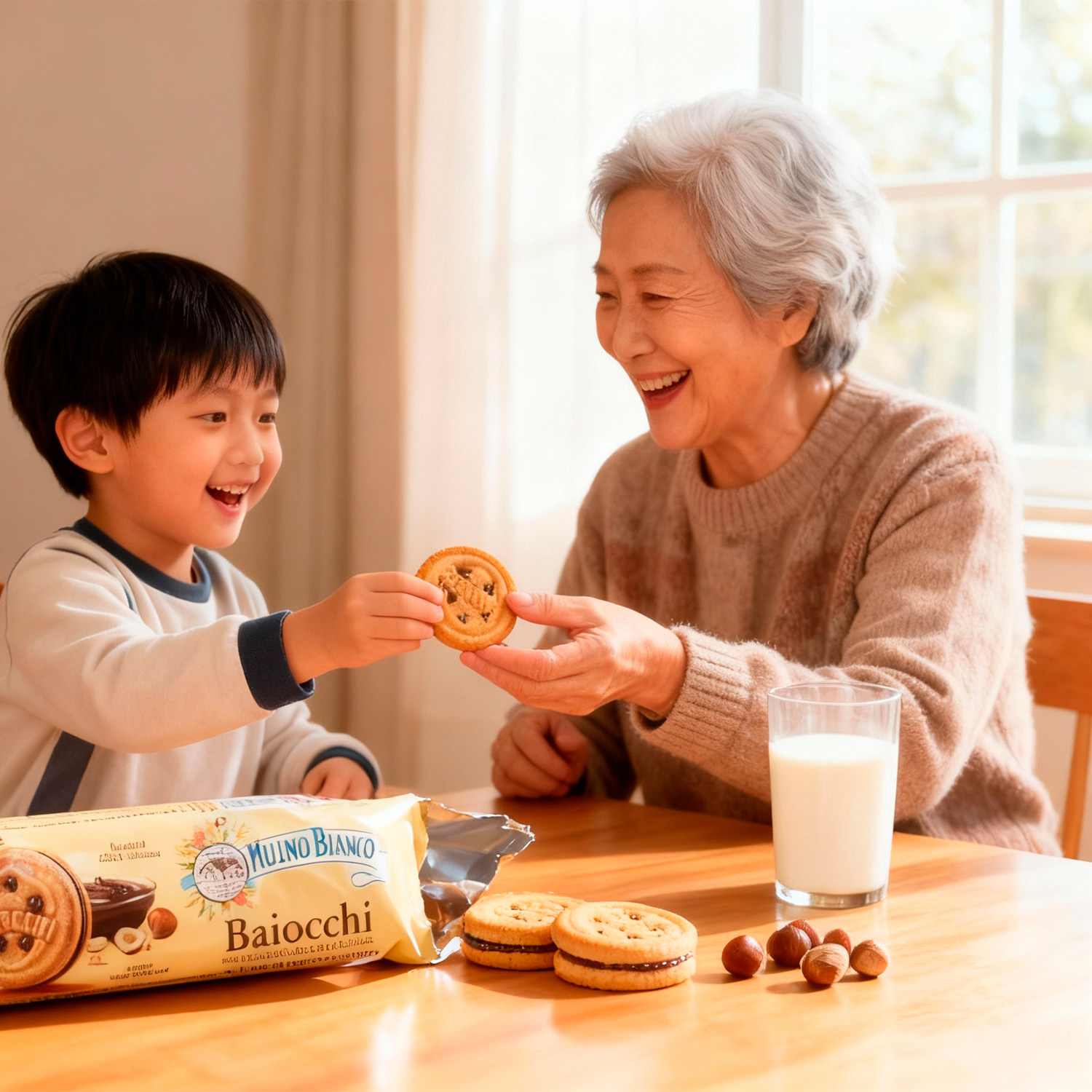 意大利原装进口早安先生调味酱夹心饼干榛果巧克力黄油休闲零食