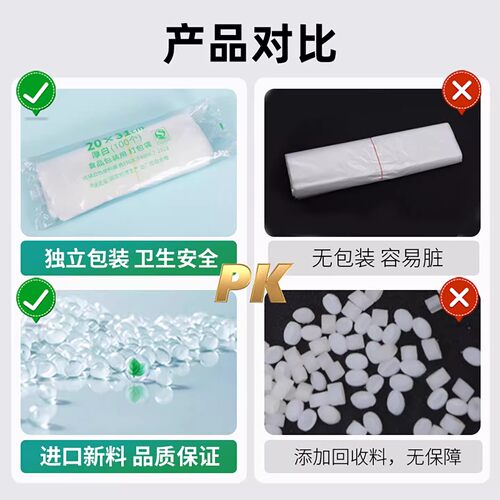 白色食品级塑料袋批发方便袋食品袋胶袋一次性打包袋透明袋子手提 - 图2