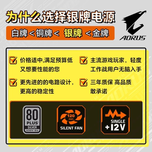 技嘉电脑电源斗战550W 650W 750W战圣风魔850W金牌全模组游戏电源