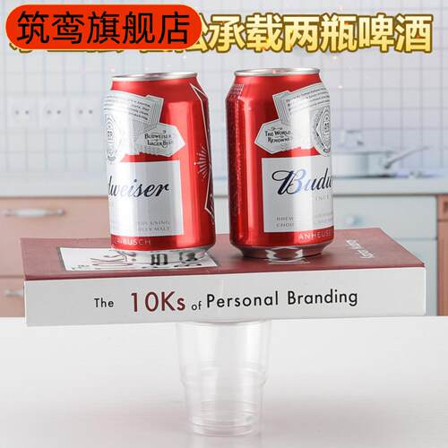 一次性杯子透明杯塑料杯加厚航空杯家用商用礼品饮茶水杯整箱 - 图1