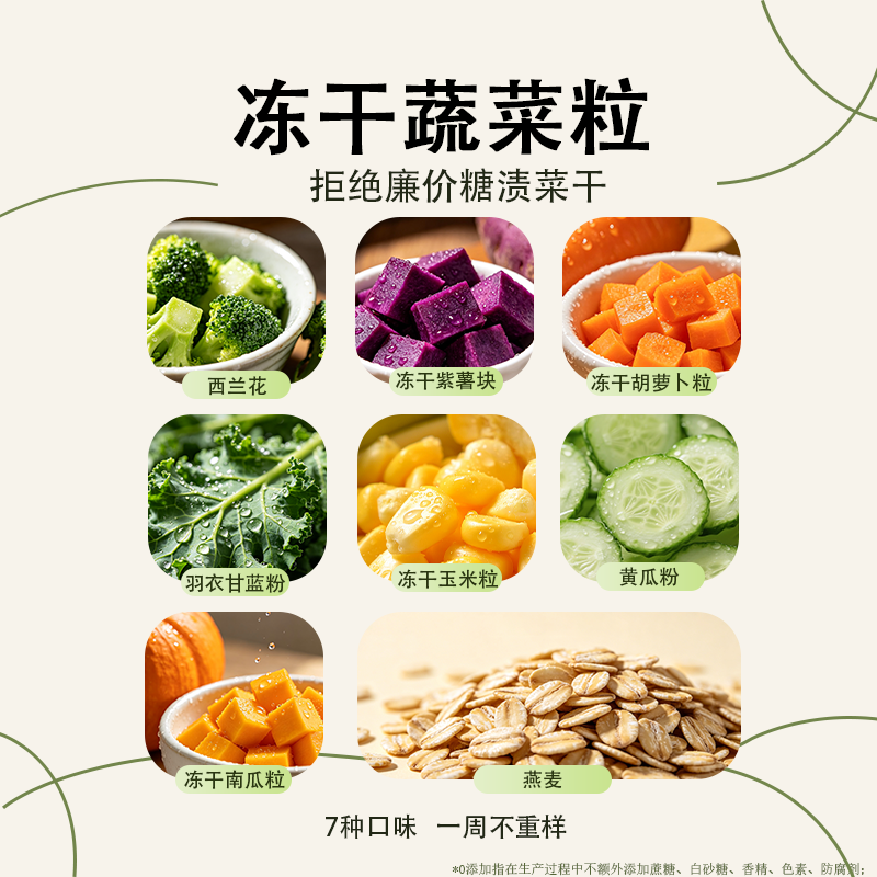 邻里麦田蔬菜燕麦片 早餐即食冲饮麦片 0蔗糖添加燕麦 代餐燕麦片