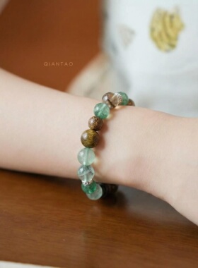 TEEHOD天然绿幽灵手串五行水晶手链天然本命年手链