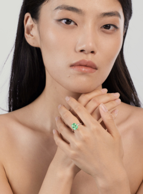 CP金泠大颗粒培育金绿宝石女戒
